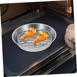 Bakplaat voor airfryer - Airfryer bakvorm - Airfryer accessoires - Bakplaat met rooster - Gemaakt van 304 roestvrij staal - 12 cm — thumbnail 5
