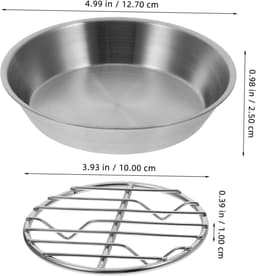 Bakplaat voor airfryer - Airfryer bakvorm - Airfryer accessoires - Bakplaat met rooster - Gemaakt van 304 roestvrij staal - 12 cm — thumbnail 6