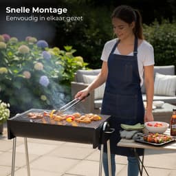 Lomera Houtskoolbarbecue - Houtskool BBQ - Barbecue - BBQ - Draagbare BBQ - Camping BBQ - Balkon BBQ - Kleine Barbecue - Draagbare Houtskoolbarbecue - Compacte BBQ — thumbnail 5