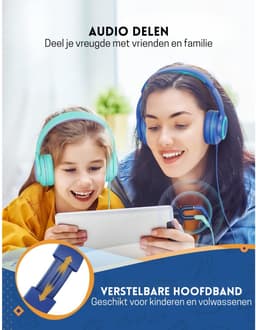 Intelectro Kinderheadset 2 PACK - Kristalhelder Geluid en Comfort, Perfect voor Kinderen! - Comfortabel en Opvouwbaar Ontwerp - Helder Geluid - Ingebouwde Microfoon - Volumebegrenzing - Audiosplitter Inbegrepen - Levering Sneller dan Aangegeven! — thumbnail 2