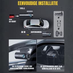 SCH® Dashcam voor Auto Voor en Achter - Dashcam - Zwart - 7cm x 3cm x 2cm — thumbnail 5