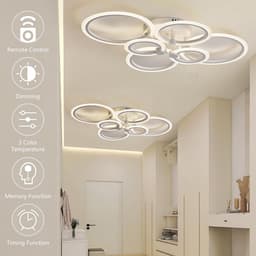 Dimbare LED Plafondlamp Rond met Afstandsbediening - 54W - Kleurtemperatuur Instelbaar (2700K-6500K) - Woonkamer, Slaapkamer, Keuken — thumbnail 4