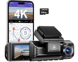 AZDome M770 Pro 1CH 4K Wifi Gps dashcam voor auto - 4K + FullHD resolutie - Night vision - Parkeerbeveiliging - 64gb Micro SD kaart - 3,0 inch LCD scherm - 170 + 140 graden kijkhoek - Nachtzicht — thumbnail 1