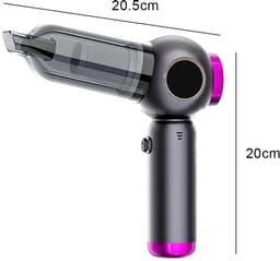 Auto Stofzuiger Draadloos - Kruimelzuiger - Handstofzuiger - Kleine Stofzuiger - Draadloze Stofzuiger - Air Duster Auto Stofzuiger Nat en Droog - Zwart — thumbnail 4