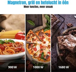 Aura® Heteluchtoven - Oven - Airfryer Oven - Zwart- 28cm x 47cm x 42cm — thumbnail 2