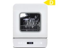 Puluomis DW1003 - Mini vaatwasser - met Waterreservoir - Vrijstaande Afwasmachine - 3 Couverts - 7 Wasprogramma's - Incl. Bestekmandje - Wit