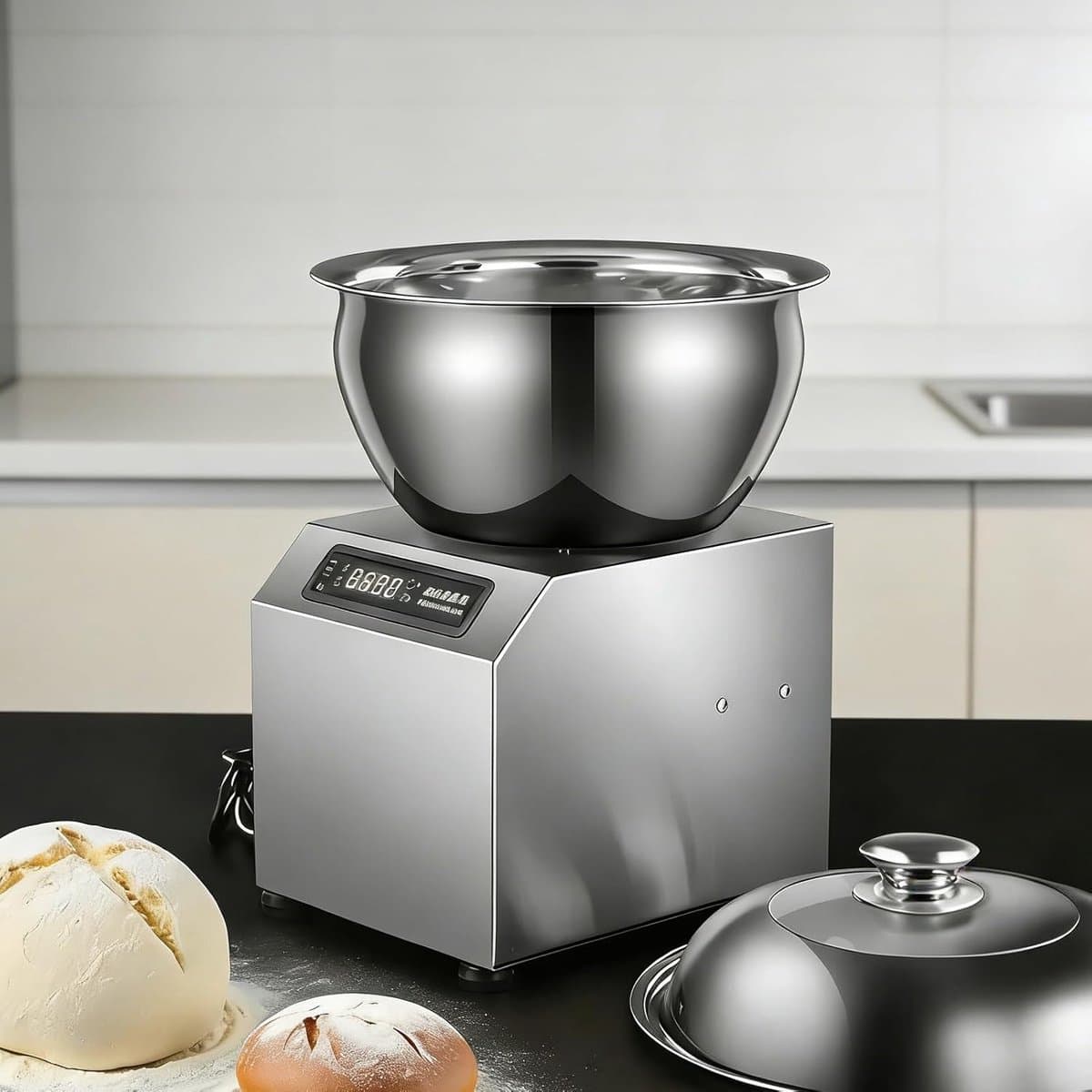 Professionele Kneedmachine - Elektrische Mixer - Bakken Thuis - Grote Capaciteit - 5kg 8kg - Zilver — afbeelding 1