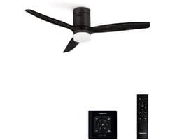 CREATE - Stille 40W plafondventilator met technische ABS bladen in verschillende maten - L - Met licht - Controller voor wandmontage - WIND CALM