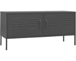 Tv-kast Staal - Industriële Kast - Opslag Woonkamer - Verstelbare Voetjes - 105x35x50cm - Antraciet