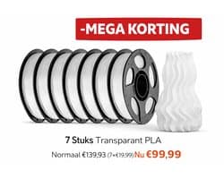 ANYCUBIC PLA Basic filament - Gestructureerd Transparant 1 kg - 7 Stuks = 7KG