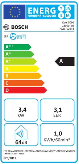 Bosch Cool 5100 Mobiel Klimagerät - 3,4 kW - Wit - 46 m² - Airco, Luchtontvochtiger, Ventilator — thumbnail 2