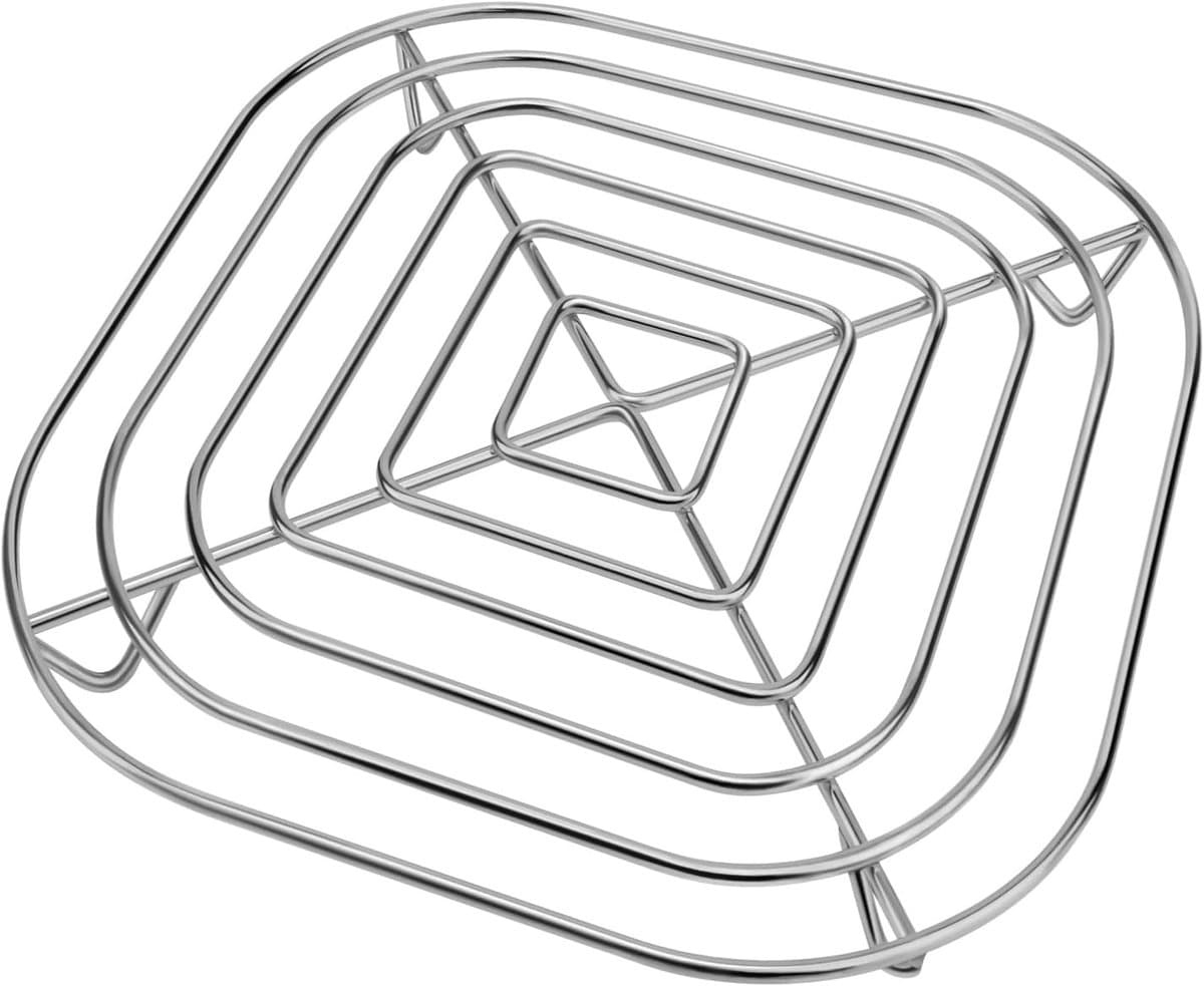 Knapperig grillrooster voor airfryers - Airfryer accessoires - Grillrooster voor airfryer - Roestvrij staal - Zilver - 20*20 cm — afbeelding 1