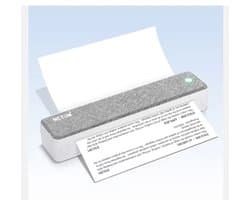 Lanoba - Thermische A4 printer - Mini Printer voor Mobiel/Tablet/Laptop - 304 DPI - Pocket Printer - Tattoo printer - Inclusief twee rollen thermisch papier - Zwart