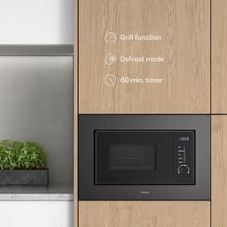 Klarstein Magnetron Verosteel inbouwmagnetron met grill – 20 l, 700 W & 800 W grill, 8 programma's, touchbediening, roestvrij staal, geïntegreerde magnetron, zwart roestvrij staal - 20L - voor Keuken - Timer - RVS - Microwave — thumbnail 4