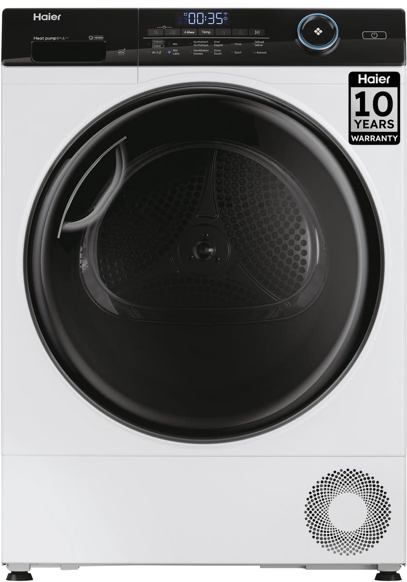 Haier HD80-A3959E-DF Wasdroger - 8kg - Warmtepomp Inverter - Geconnecteerd - 15 programma’s - 10 jaar garantie op onderdelen — afbeelding 1