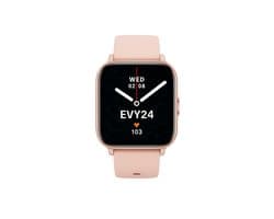 Evy24 Smartwatch - Premium Smartwatch - Sporthorloge - Smartwatch Heren en Dames - BT Bellen - Activity Tracker - Gezondheidsmonitor - Stappenteller - Siliconen en Rvs band - Rosé