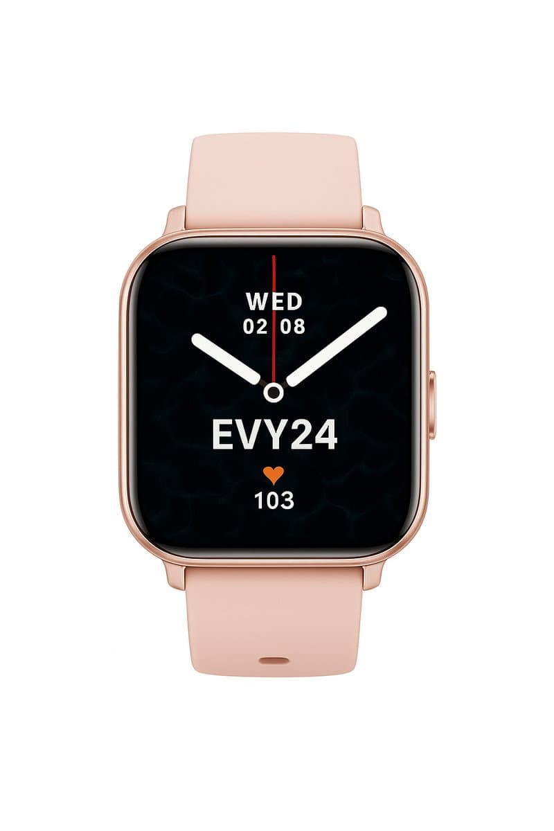 Evy24 Smartwatch - Premium Smartwatch - Sporthorloge - Smartwatch Heren en Dames - BT Bellen - Activity Tracker - Gezondheidsmonitor - Stappenteller - Siliconen en Rvs band - Rosé — afbeelding 1