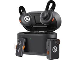 Hollyland Lark M2S Mini Combo (Camera RX+Type-C RX) Wireless Microphone for Camera/iPhone/Android/Laptop, 7g Lightweight, Titanium Clip, 300m Range, Content Creators, Online-Teaching, Streaming