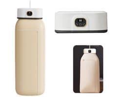 Wasdroger-droger-mini droger- mini wasdroger-Wasdroger - Kleine, compacte, opvouwbare wasdroger met instelbare timer voor appartementen, campers, reizen, thuis en scholen - Draagbaar met opvouwbaar display (wit - 25*18*10,5 cm)