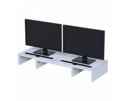Monitorstandaard 2 schermen - verstelbaar - 74-105 cm - wit