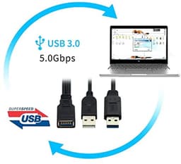 USB 3.0 Vrouwelijk naar Dubbele USB Mannelijke Y-Kabel voor Extra Stroom en Data — thumbnail 4