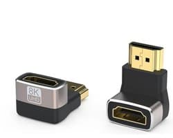 HDMI adapter 90 graden / HDMI haaks koppelstuk 90 graden (HDMI 2.1 - 8K) | Geschikt voor TV - PS/XBOX - Laptop - Computer