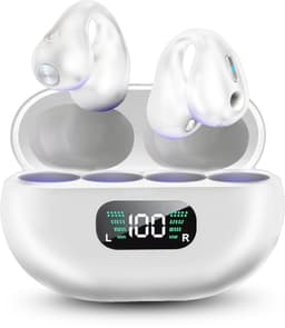 Auralis Halo Open-Ear Oortjes voor Sport – Bone Conduction Headphone - Draadloze Koptelefoon met Microfoon - Oordopjes Draadloos met Microfoon voor Hardlopen & Fitness - Wit — thumbnail 1