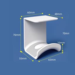 Koptelefoonstandaard - Koptelefoonstandaardhaakhouder - Geen perforatie nodig - Geschikt voor koptelefoonmuurbevestigingen onder het bureau - Met veilige kleefhaak - 6,5 × 5,5 × 7,6 cm - Zwart — thumbnail 5