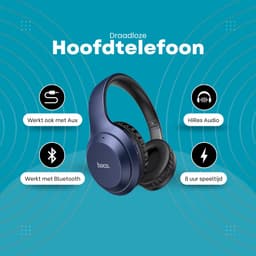 HOCO W30 Fun Move - Draadloze On-Ear Koptelefoon - Bluetooth 5.0 - Blauw — thumbnail 3