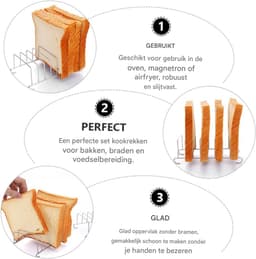 QTTVBTNA -2 Stuks Roestvrijstalen Toastrek voor Airfryer – Broodhouder en Grillrek voor Heetluchtfriteuse, Oven en Stoompan – Duurzaam Accessoire voor Brood, Toast en Groenten — thumbnail 7