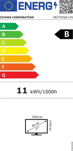 iiyama ProLite XB2792QSU-B1 - 27 inch - QHD - IPS - USB-Hub (2x) - Verstelbaar - Energy label B — thumbnail 4