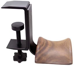Hoofdtelefoonhouder van Walnoot Hout met Klem voor Onder Bureau — thumbnail 1