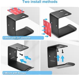 Hoofdtelefoon Stand en Hanger - Onder Bureau en Wand Bevestiging met Siliconen Pads - 2 Stuks — thumbnail 4