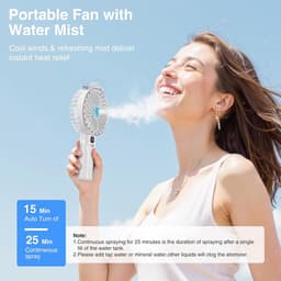 Oplaadbare Handventilator met Misting - 4000mAh Mini Ventilator voor Thuis en Buiten — thumbnail 5