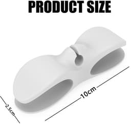 3-stuks Snoerorganizer voor apparaten - Zelfklevende snoerorganizer - Met sterke lijm - Bevestigt snoeren - Handig en netjes - Geschikt voor airfryers, koffiezetapparaten, blenders, broodroosters - Wit — thumbnail 2