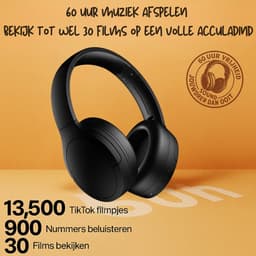 Volkano - Over Ear Koptelefoon Draadloos - Draadloze Headset met Microfoon - Bluetooth 5.3 - 60 Uur Batterij - Inklapbaar - ENC Kristalheldere Gesprekken - Bluetooth Headset – Zwart — thumbnail 4