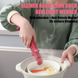 Airfryer-tang, 2-in-1 siliconen tang voor heteluchtfriteuse, verwarmingsplaatgripper met antislipgreep, ideaal voor hete kommen, borden en pannen — thumbnail 4