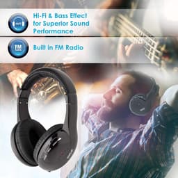 JeiibrZui Draadloze Tv-hoofdtelefoon - Bluetooth-hoofdtelefoon Met Ruisonderdrukking - Voor Tv-kijken En Online Chatten - 1 - Zwart — thumbnail 2