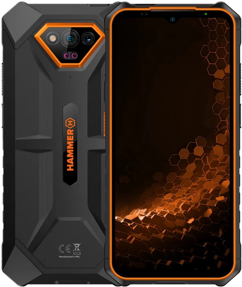 Hammer Iron V LTE Smartphone - bouwtelefoon - 6GB/64GB Oranje – IP69 Waterdicht, 6320mAh Batterij, Dual SIM — afbeelding 1