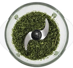 Mini Elektrische Hakker voor Koken en Bereiden van Pesto, Peterselie, Noten en Knoflook - Gegradueerde Glazen Kom 1L en Roestvrijstalen Messen — thumbnail 2