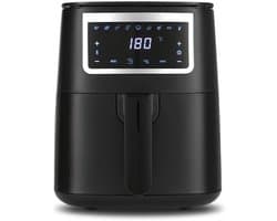 Airfryer - Heteluchtfriteuse 4 Liter met Touchscreen - Airfryer met 9 Functies en 8 Programma's - Vetarm Frituren, Bakken en Grillen - Inclusief Vaatwasserbestendige Accessoires - Geschikt voor 4 Personen