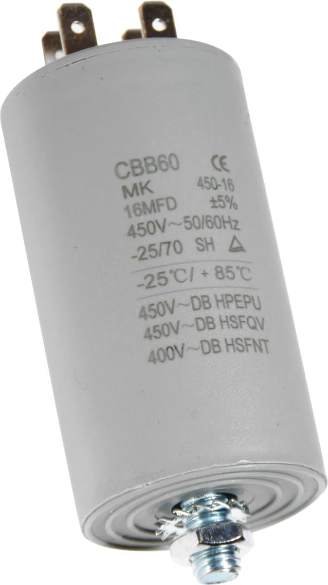 Dparts condensator 16 µF - universeel - 450V - universele aanloopcondensator - 16uf — afbeelding 1