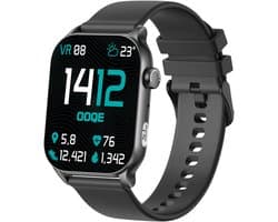 OOQE WATCH PRO 8 - Smartwatch Heren en Dames | Geschikt voor iOS en Android | AMOLED | Notificaties | Gezondheidsanalyse | Sportanalyse | GPS Koppeling | Bellen | Muziek/Audio Luisteren | Ergonomisch | Nederlandstalig | Zwart