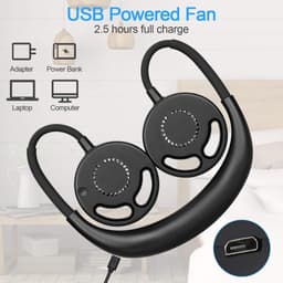 Draagbare bladloze nekventilator met oplaadbare batterij en 3 snelheden – Handheld USB mini ventilator voor reizen, hardlopen, en wandelen — thumbnail 3