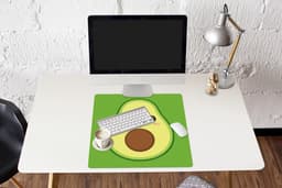 Muismat XXL 60x60 cm - Bureau onderlegger - Bureau mat Avocado - Groen - Speels - Bureaumat - Gaming mousepad xl - Bureaulegger groot - Computer deskmat — thumbnail 5