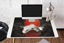 Muismat XXL 120x80 cm - Bureau onderlegger - Bureau mat Krijger - Rode trappen - Zon - Berg - Bureaumat - Gaming mousepad xl - Bureaulegger groot - Computer deskmat — thumbnail 5