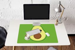 Muismat XXL 90x60 cm - Bureau onderlegger - Bureau mat Avocado - Groen - Speels - Bureaumat - Gaming mousepad xl - Bureaulegger groot - Computer deskmat — thumbnail 5