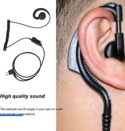 JeiibrZui Walkie-Talkie Headset - Oortje Voor Portofoons - Compatibel Met Motorola A8 XIR P3688 C1200 GP3188 - Ergonomisch & Verliesvrij Geluid - 1 Stuk - Zwart — thumbnail 4