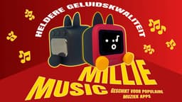 Wedjis Retro Mili-TV – Digitale Klok & Bluetooth Speaker – Smart display – Kunststof – Dimbaar scherm – Cadeaus voor vrouwen – Rood/Geel — thumbnail 3
