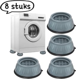 8-delige voetsteunen voor wasmachines - voor schokbestendigheid, bescherming tegen loopgeluiden en geluidsreductie - grijs — thumbnail 1